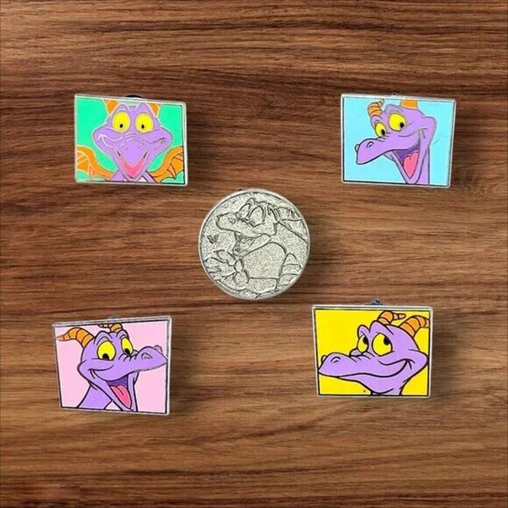 5 Epcot's Figment Disney Parks Trading Pins, Plus 2 Bonus Pins